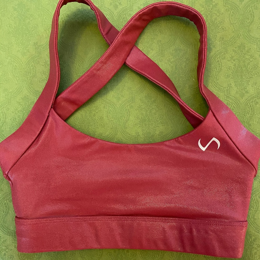 TLF Apparel Women’s Metallic Red Sports Bra.